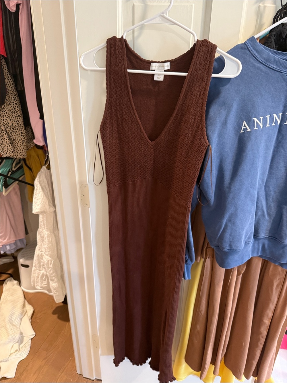 House of Harlow 1960 Chocolate Brown Knit Maxi Dress